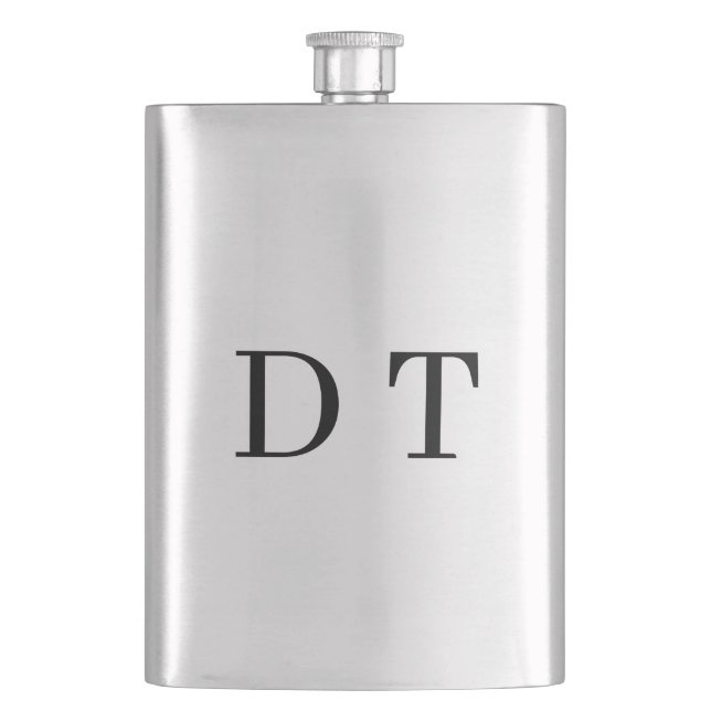 Platinum Mirror Engrave – Ultra‑Clean Luxury  Hip Flask (Front)