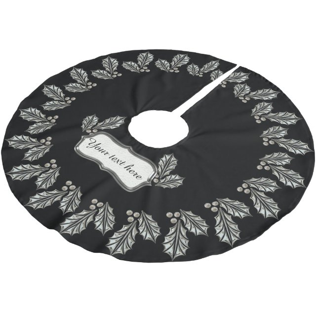 Platinum Silver Holly Tree Skirt (Angled)