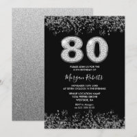 Platinum Silver Mens Womans 80th Birthday Party