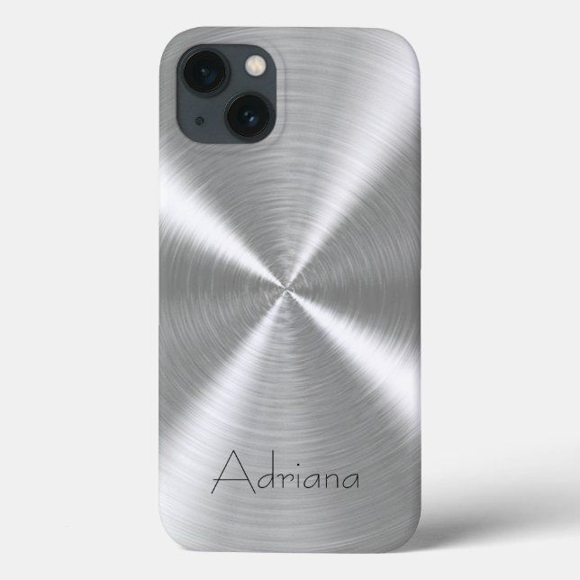 Platinum Silver Stainless Steel Metallic Case-Mate iPhone Case (Back)