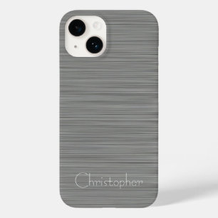 Platinum Silver Stainless Steel Print Case-Mate iPhone 14 Case
