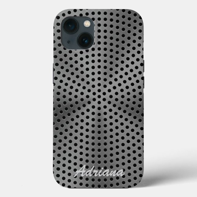 Platinum Silver Stainless Steel Print Case-Mate iPhone Case (Back)