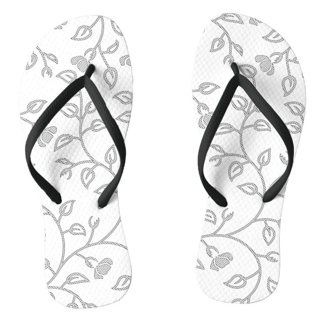 Platinum, Snow Drift, Star Dust decorative Design. Thongs (Footbed)