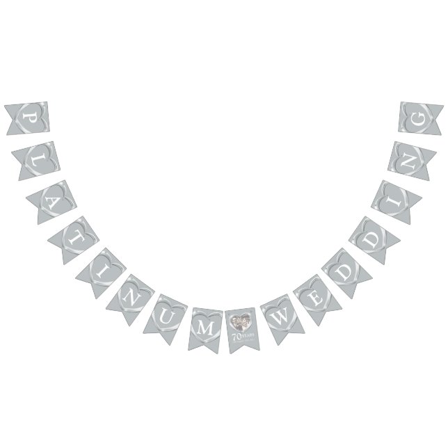 Platinum wedding anniversary 70th photo bunting bunting  (All)