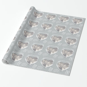 Platinum wedding anniversary photo husband wrap wrapping paper