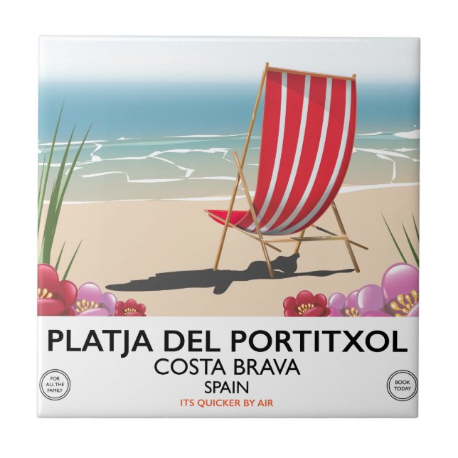 Platja del Portitxol, Costa Brava, Spain Ceramic Tile (Front)