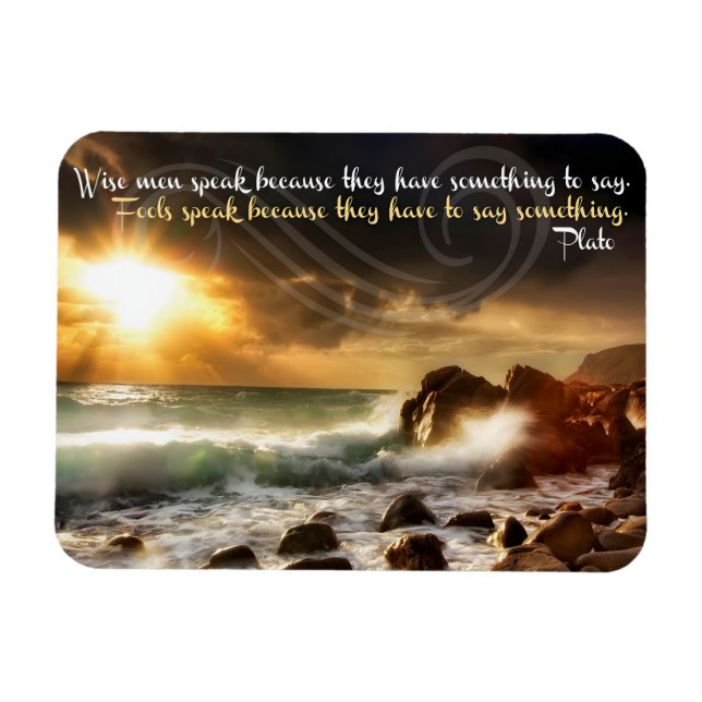 Plato Inspirational Quote "Wise men speak" Flexi Magnet (Horizontal)