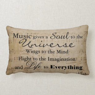 Plato Music Quote - Lumbar Pillow