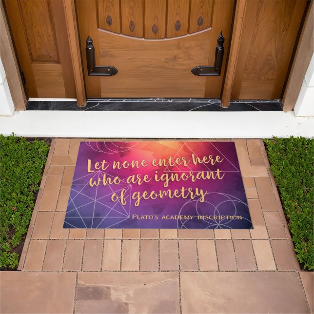 Plato: None Ignorant of Geometry  Doormat (Outdoor)