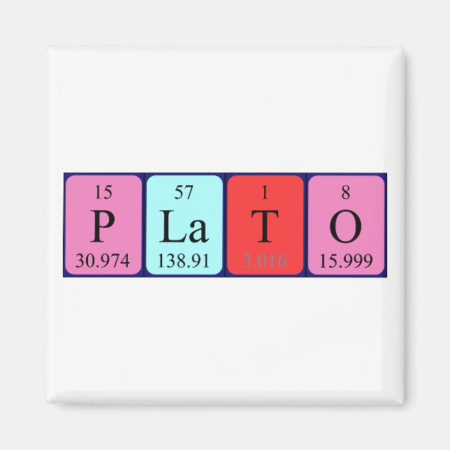 Plato periodic table name magnet (Front)