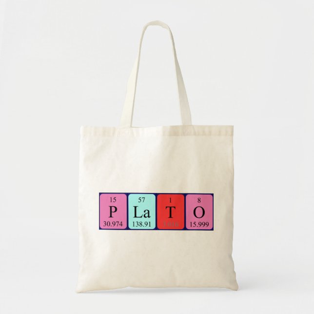 Plato periodic table name tote bag (Front)