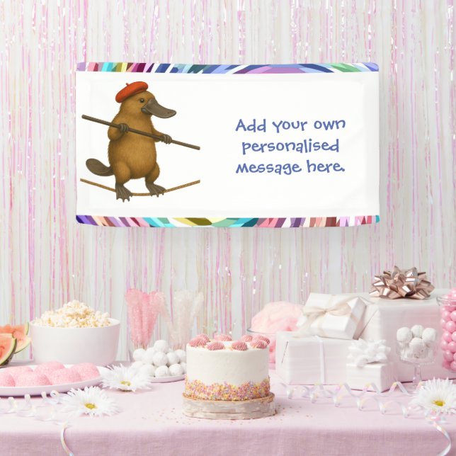 Plato platypus tightrope walker banner (Party)
