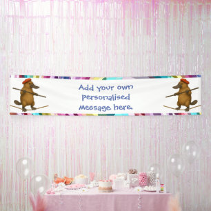 Plato platypus tightrope walker banner