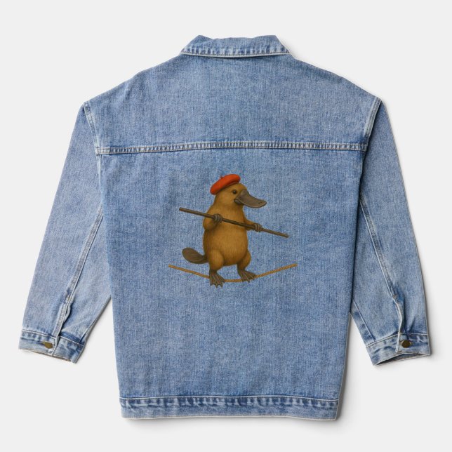 Plato platypus tightrope walker denim jacket (Back)