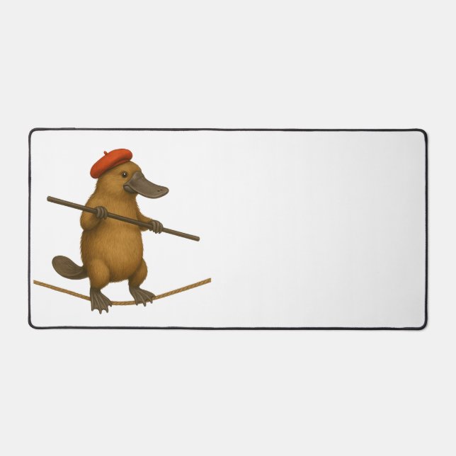 Plato platypus tightrope walker desk mat (Front)