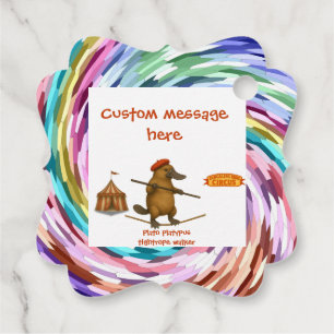 Plato platypus tightrope walker favour tags