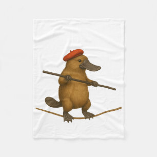 Plato platypus tightrope walker fleece blanket