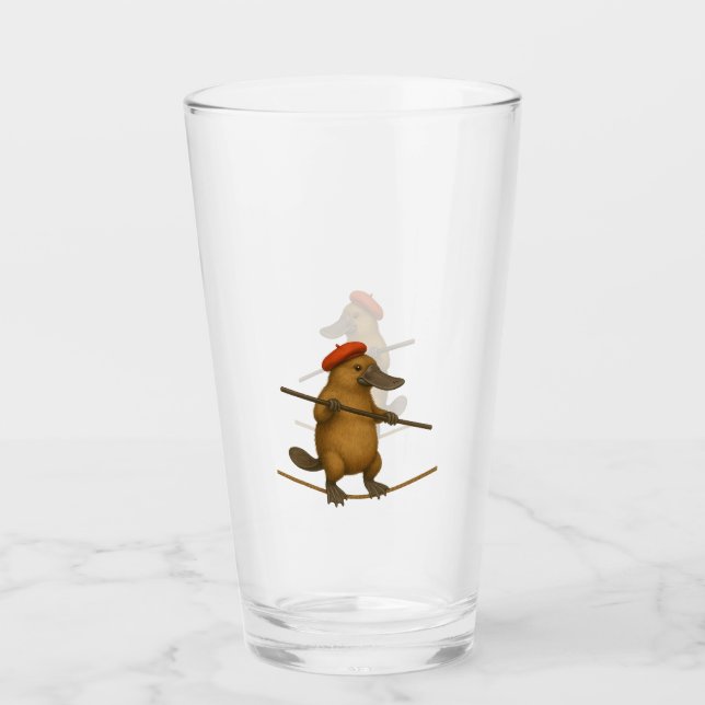Plato platypus tightrope walker glass (Front)