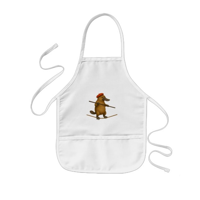 Plato platypus tightrope walker kids apron (Front)