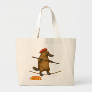 Plato platypus tightrope walker large tote bag