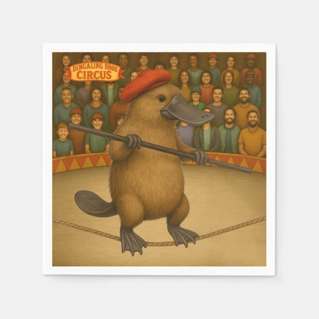 Plato platypus tightrope walker napkin (Front)