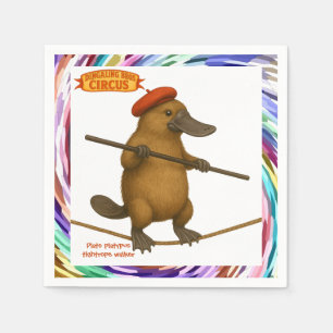 Plato platypus tightrope walker napkin