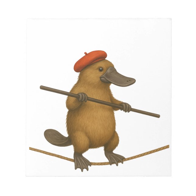 Plato platypus tightrope walker notepad (Front)