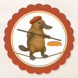 Plato platypus tightrope walker paper coaster