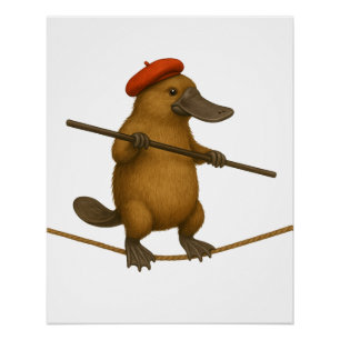 Plato platypus tightrope walker poster