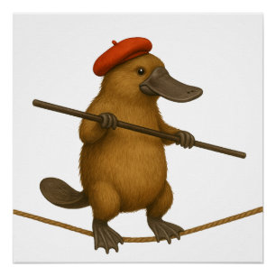 Plato platypus tightrope walker poster