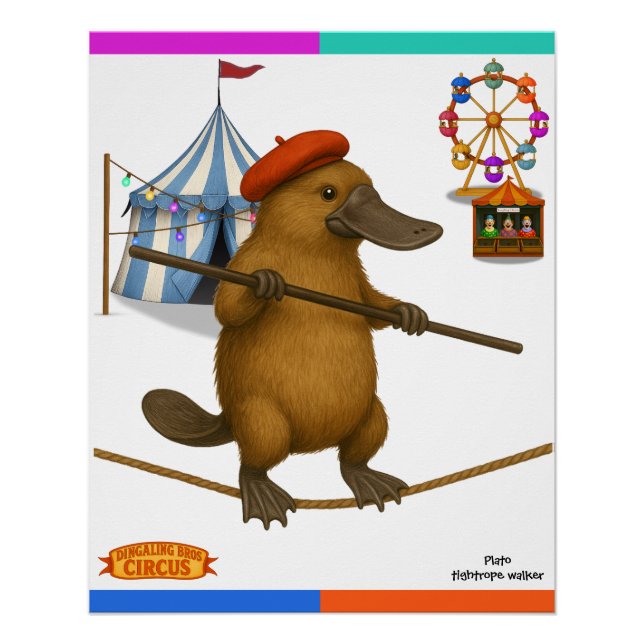 Plato platypus, tightrope walker poster (Front)
