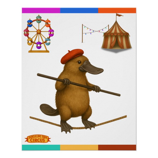 Plato platypus tightrope walker poster (Front)