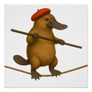 Plato platypus tightrope walker poster
