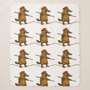 Plato platypus tightrope walker sherpa blanket