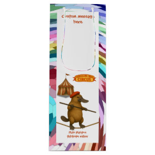 Plato platypus tightrope walker wine gift bag