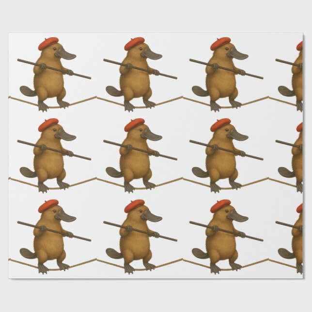 Plato platypus tightrope walker wrapping paper (Flat)