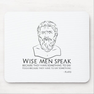 Plato Quote On Wise Men And Fools - Ancient Greek  Mouse Pad
