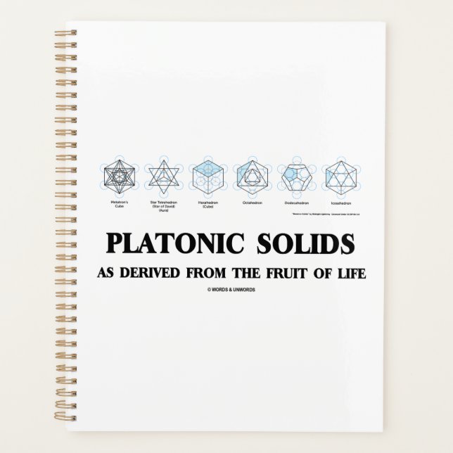 Platonic Solids As Derived From The Fruit Of Life Planner (Front)