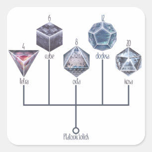 Platonic Solids Square Sticker