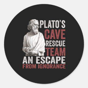 Platos Cave Rescue Team - Ancient Greek Philosophy Classic Round Sticker