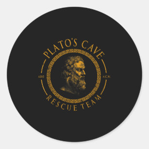Platos Cave Rescue Team Ancient Greek Philosophy P Classic Round Sticker