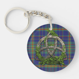 Platt Tartan And Celtic Trinity Knot Key Ring