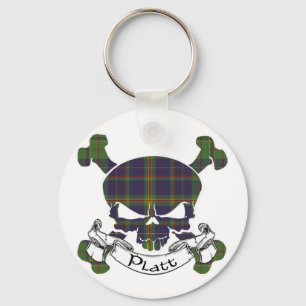 Platt Tartan Skull Key Ring