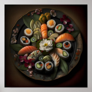 Platter of Sushi Still Life Poster