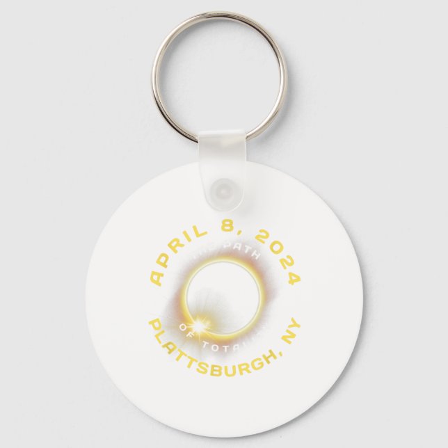 Plattsburgh New York Solar Eclipse Totality April  Key Ring (Front)