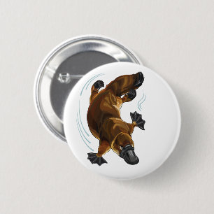 platypus 6 cm round badge