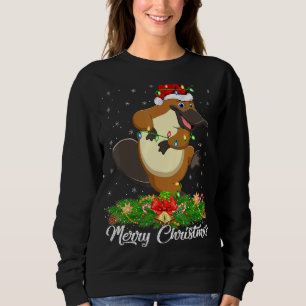 Platypus Animal Lover Matching Santa Hat Platypus Sweatshirt