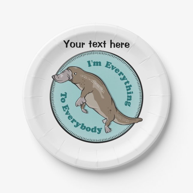 Platypus Australian Animal Paper Plate (Front)