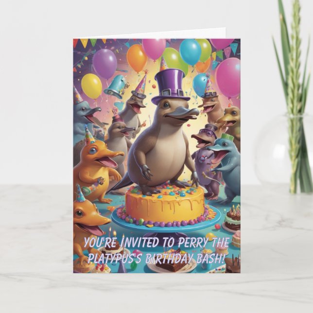 Platypus Birthday Party: A Wild Celebration #1 Invitation (Front)