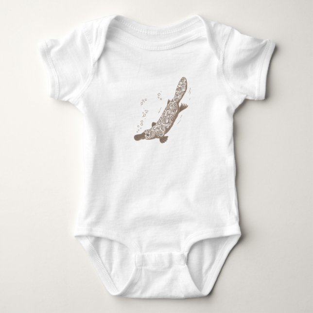 Platypus brown baby creeper / t-shirt (Front)